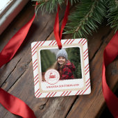 おもしろい北極列車表現の初めてのクリスマス写真 セラミックオーナメント