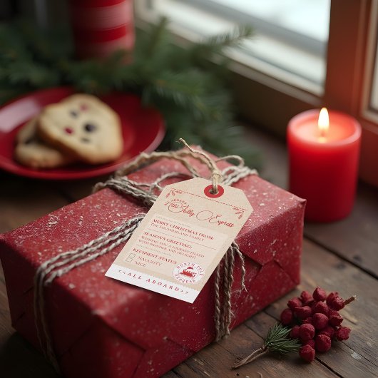 おもしろい北極列車表現チケットクリスマス ギフトタグ