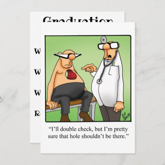 おもしろい医学校卒業党招待状 招待状 (正面/裏面)