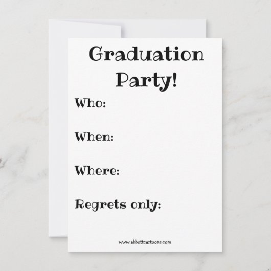 おもしろい医学校卒業党招待状 招待状 (裏面)