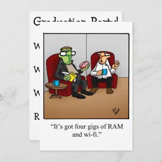 おもしろい医学校卒業党招待状 招待状 (正面/裏面)