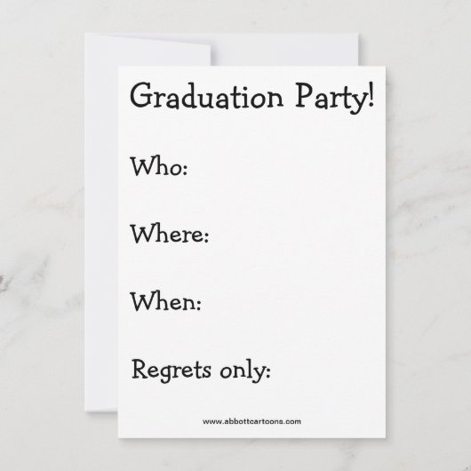 おもしろい医学校卒業党招待状 招待状 (裏面)