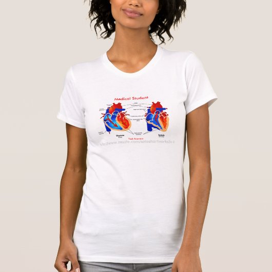 おもしろい医学生Tee-on theハート Tシャツ (正面)