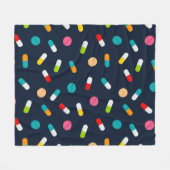 おもしろい医療ナースピルパターンフリースブランケット フリースブランケット (正面(横))