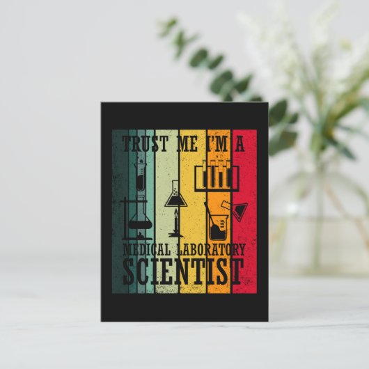 おもしろい医療検査技師のユーモア ポストカード (スタンド正面)