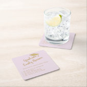 おもしろい卒業シンプル会の事実 スクエアペーパーコースター (インサイチュ)