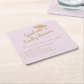 おもしろい卒業シンプル会の事実 スクエアペーパーコースター (アングル)