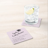 おもしろい卒業シンプル会の事実 スクエアペーパーコースター (インサイチュ)