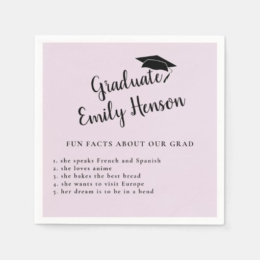 おもしろい卒業シンプル会の事実 スタンダードカクテルナプキン (正面)