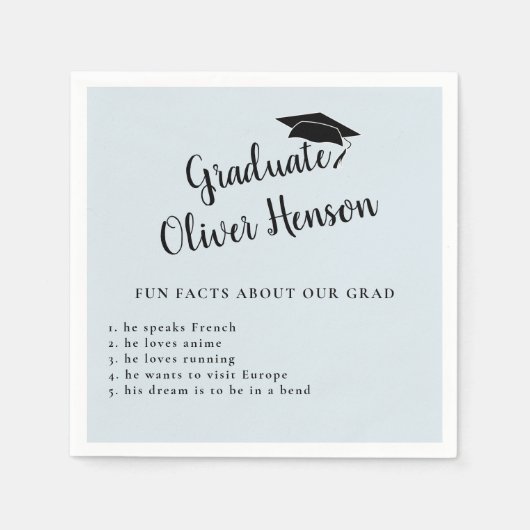 おもしろい卒業シンプル党大会の事実Na スタンダードカクテルナプキン (正面)