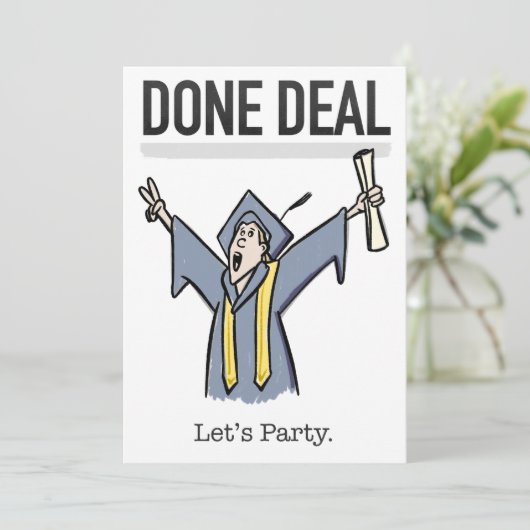 おもしろい卒業パーティ招待状 招待状 (スタンド正面)