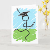 おもしろい卒業ランナー – クロスカントリートラックカード カード (黄色い花)