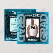 おもしろい卒業招待状ブルースクラッチスクエア 招待状 (正面/裏面)