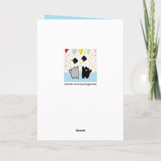 おもしろい卒業猫 カード (裏面)