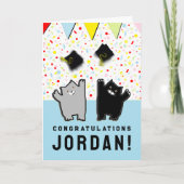 おもしろい卒業猫 カード (正面)