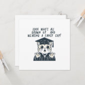 おもしろい卒業猫 カード (正面/裏面インサイチュ)