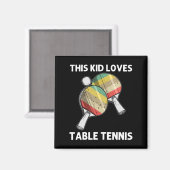 おもしろい卓球子供へ女子ピンポンボールティー マグネット (正面/裏面)