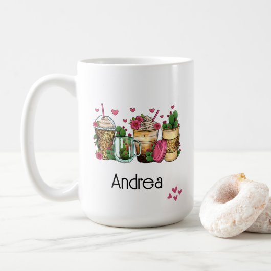 おもしろい南西部カクティコーヒーパーソナライズされた コーヒーマグカップ (ドーナツ)