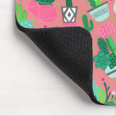 おもしろい南西部キュートガーリーピンクサボテン模様 マウスパッド (コーナー)