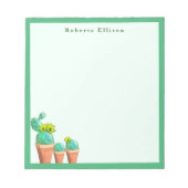 おもしろい南西部ポットサボテンの花カスタム咲き ノートパッド (正面)