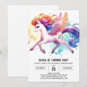 おもしろい印刷可能な馬誕生日 招待状 (正面/裏面)