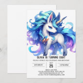 おもしろい印刷可能な馬誕生日 招待状 (正面/裏面)