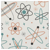 おもしろい原子宇宙時代中世紀パターン ファブリック (クローズアップ)