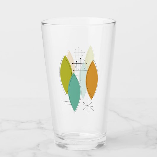 おもしろい原子時代サーフボードの形状ミッドセンチュリー タンブラーグラス (正面)