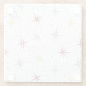 おもしろい原子時代スターバストミッドセンチュリーレトロ ガラスコースター (裏面)