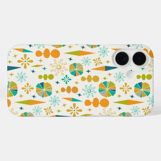 おもしろい原子時代レトロシェイプスターバストミッドセンチュリー Case-Mate iPhoneケース (裏面 (横))