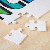 おもしろい及びカラフルでストライプのなダンサーのダンス ジグソーパズル (側面)