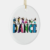 おもしろい及びカラフルでストライプのなダンサーのダンス セラミックオーナメント (右)