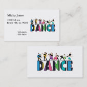 おもしろい及びカラフルでストライプのなダンサーのダンス 名刺 (正面/裏面)
