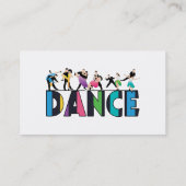 おもしろい及びカラフルでストライプのなダンサーのダンス 名刺 (裏面)