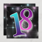 おもしろい及びカラフルな第18誕生日のパーティの招待状 招待状 (正面/裏面)