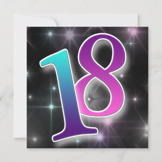 おもしろい及びカラフルな第18誕生日のパーティの招待状 招待状 (正面)