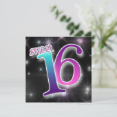 おもしろい及びカラフルな菓子の第16誕生会 招待状 (スタンド正面)