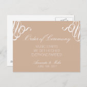 おもしろい及びシンプル結婚式 プログラム (正面/裏面)