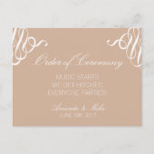 おもしろい及びシンプル結婚式 プログラム (正面)