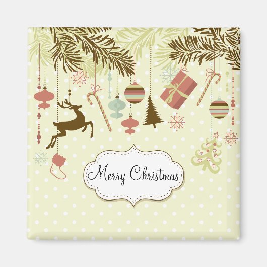 おもしろい及びフェスティバルクリスマスオーナメント磁石 マグネット (正面)