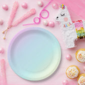 おもしろい及びモダンなパステル調ピンク、青、緑、黄色いパーティー ペーパープレート (パーティー)