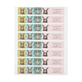 おもしろい及びモダンな森林動物のキャラクター家族 ラップアラウンドラベル (シート)