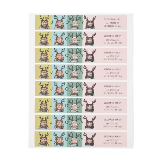 おもしろい及びモダンな森林動物のキャラクター家族 ラップアラウンドラベル (シート)