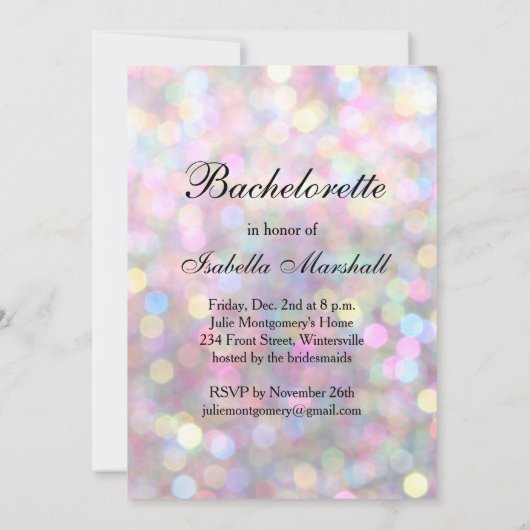 おもしろい及び気のあるそぶりをしたなバチェロレッテ 招待状 (裏面)