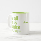 おもしろい及び笑いのカスタムのマグ ツートーンマグカップ (正面左)