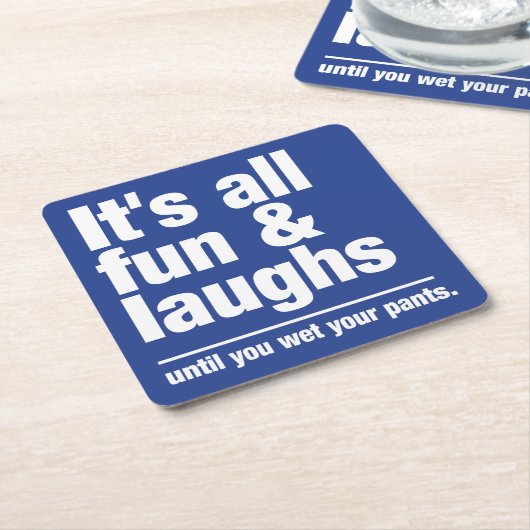 おもしろい及び笑いカスタムな色のコースター スクエアペーパーコースター (アングル)