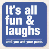 おもしろい及び笑いカスタムな色のコースター スクエアペーパーコースター (正面)