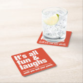 おもしろい及び笑いカスタムな色のコースター スクエアペーパーコースター (インサイチュ)