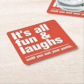 おもしろい及び笑いカスタムな色のコースター スクエアペーパーコースター (アングル)