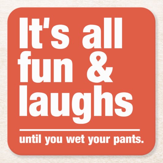 おもしろい及び笑いカスタムな色のコースター スクエアペーパーコースター (正面)